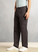 Thomas Scott Men Dark Grey Cricket Club Collection Mid-Rise 100% Cotton Loose Fit Solid Woven Cargo Trouser