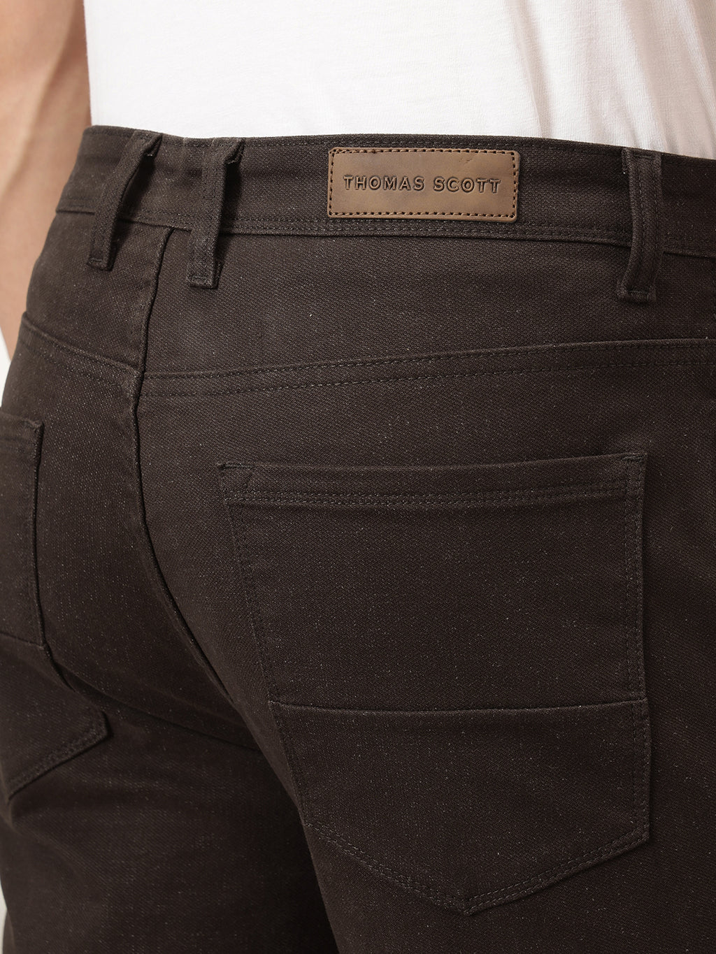 Brown Smart Straight Fit Mid-Rise Solid Woven Trouser For Men