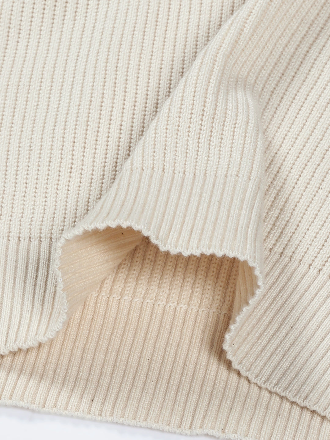 Thomas Scott Men Ribbed Self Design Round Neck Cotton Pullover Ribbed Sweater