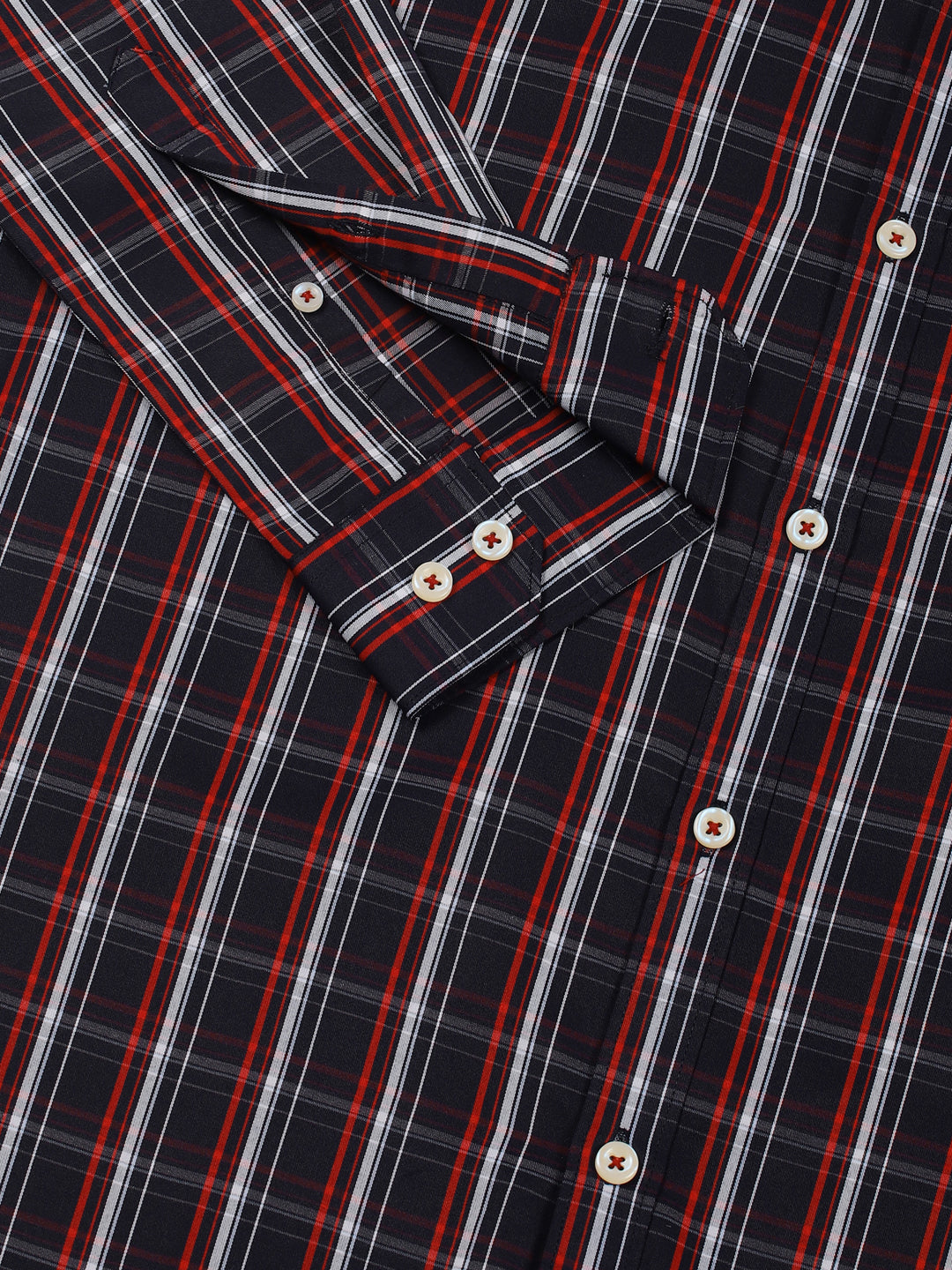 Thomas Scott Men Smart Tartan Checks Opaque Checked Formal Shirt