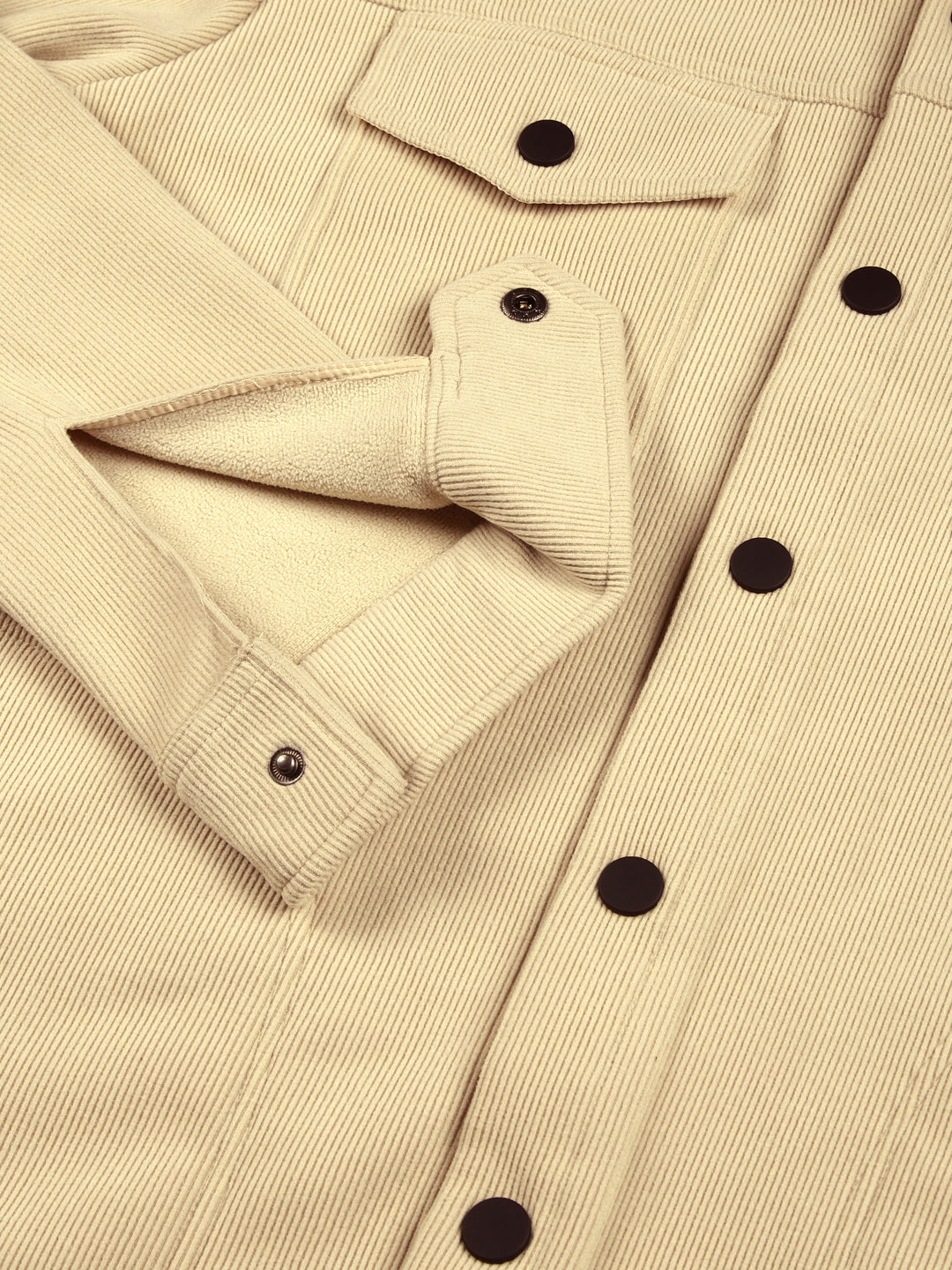 Black Spread Collar Corduroy Anti Odour Jacket