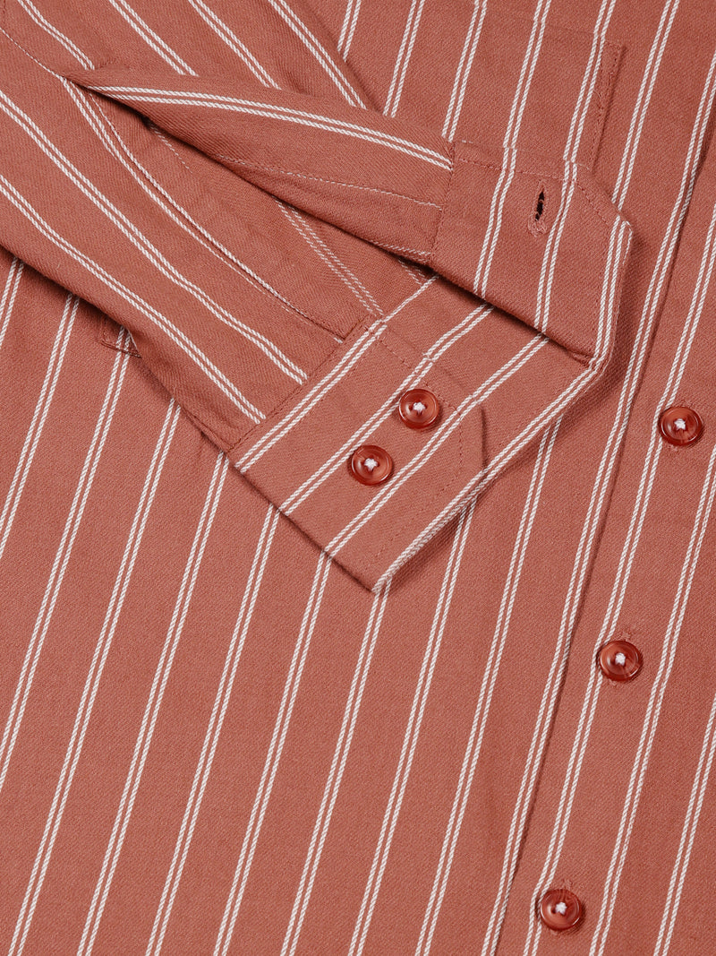Thomas Scott Men Premium Slim Fit Opaque Striped Casual Shirt
