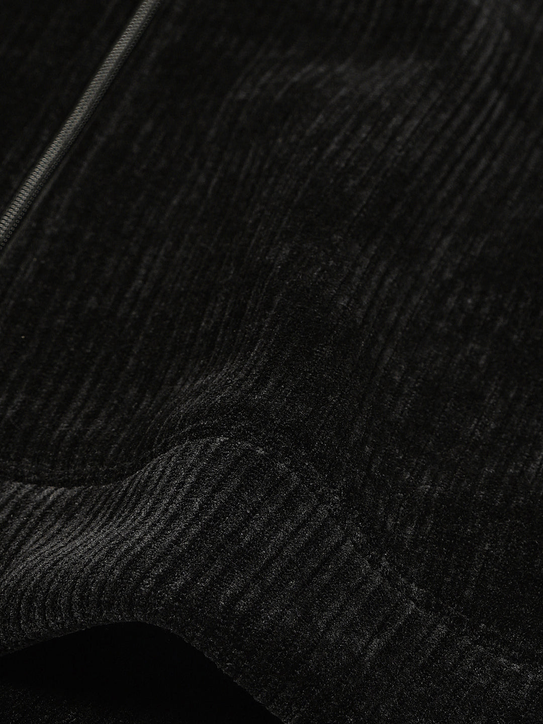 Black Regular Fit Long Sleeves Solid Jacket