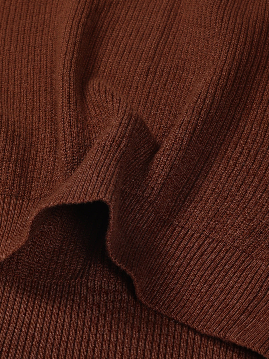 Thomas Scott Men Ribbed Self Design Round Neck Cotton Pullover Ribbed Sweater