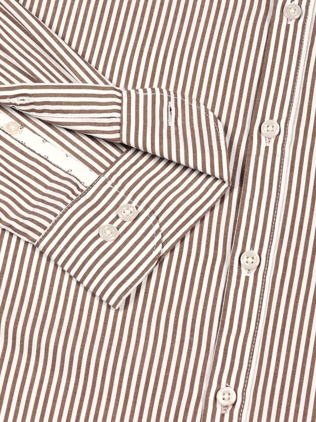 Thomas Scott Men Smart Spread Collar Vertical Striped Cotton Slim Fit Casual Shirt
