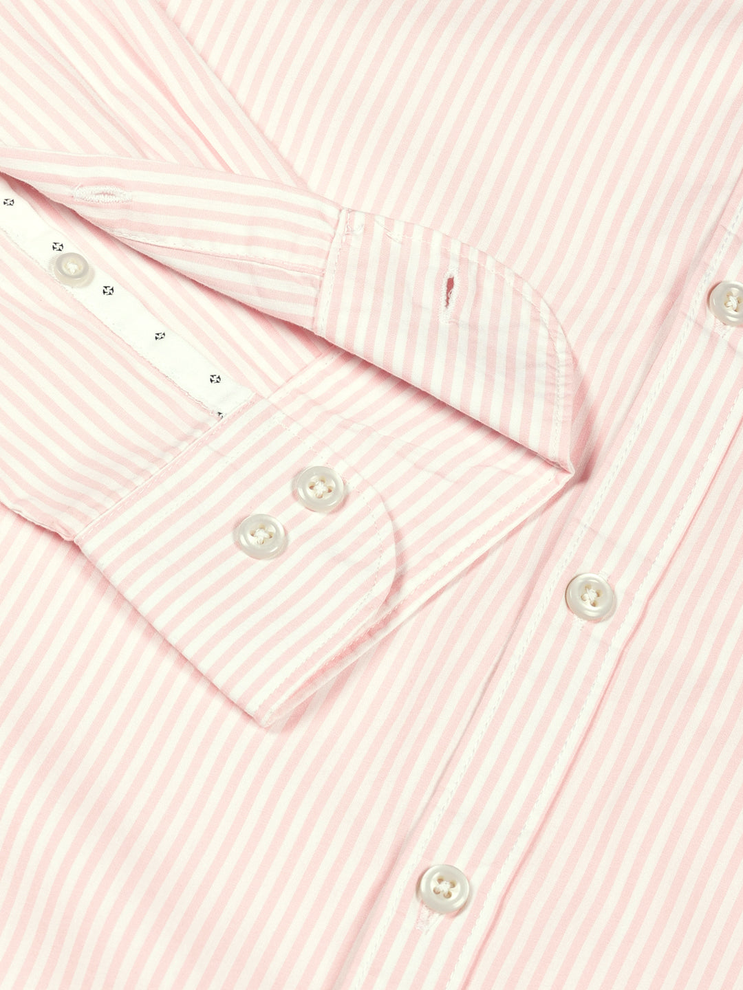 Thomas Scott Men Smart Spread Collar Vertical Striped Cotton Slim Fit Casual Shirt