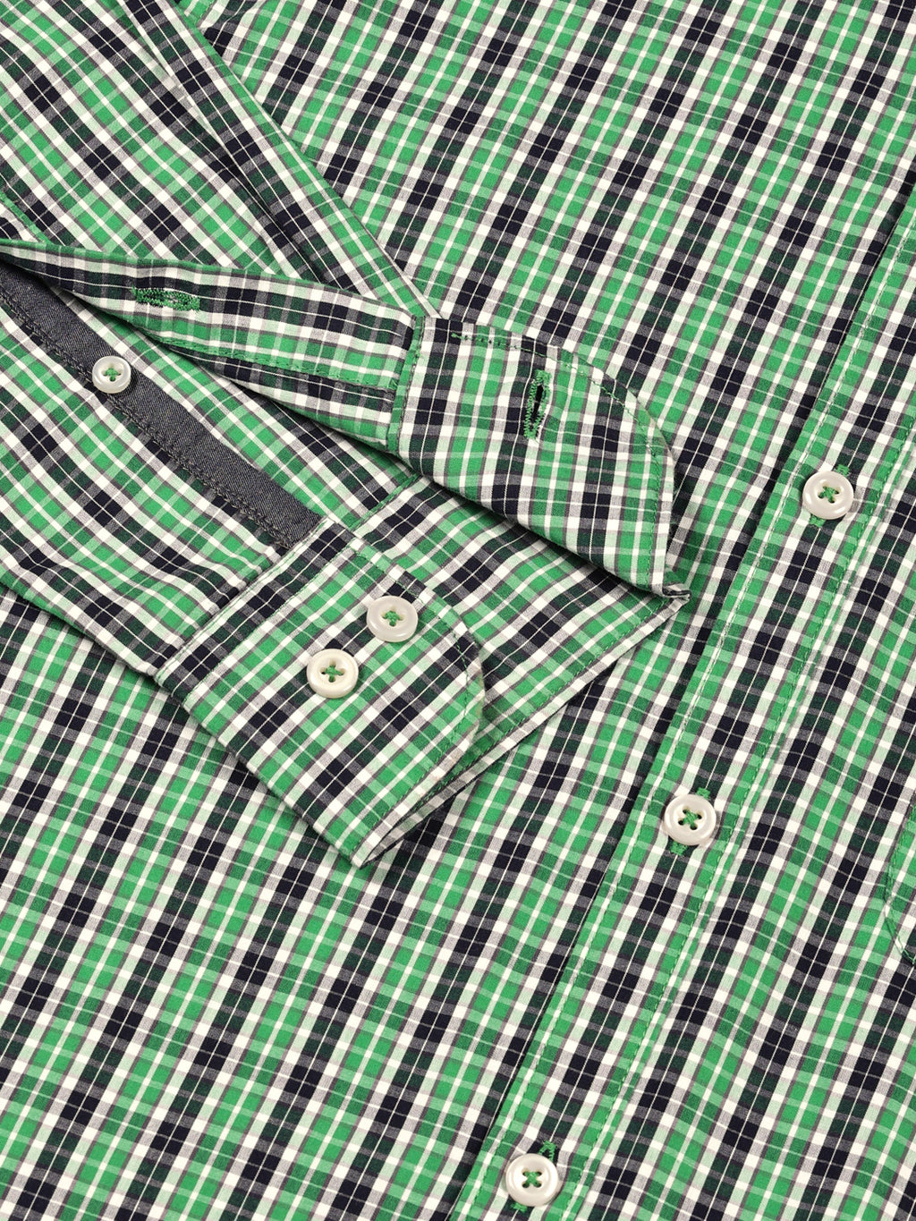 Thomas Scott Men Smart Spread Collar Micro Checked Cotton Slim Fit Casual Shirt