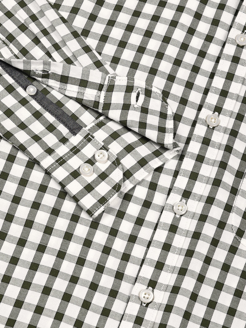 Thomas Scott Men Smart Spread Collar Micro Checked Cotton Slim Fit Casual Shirt