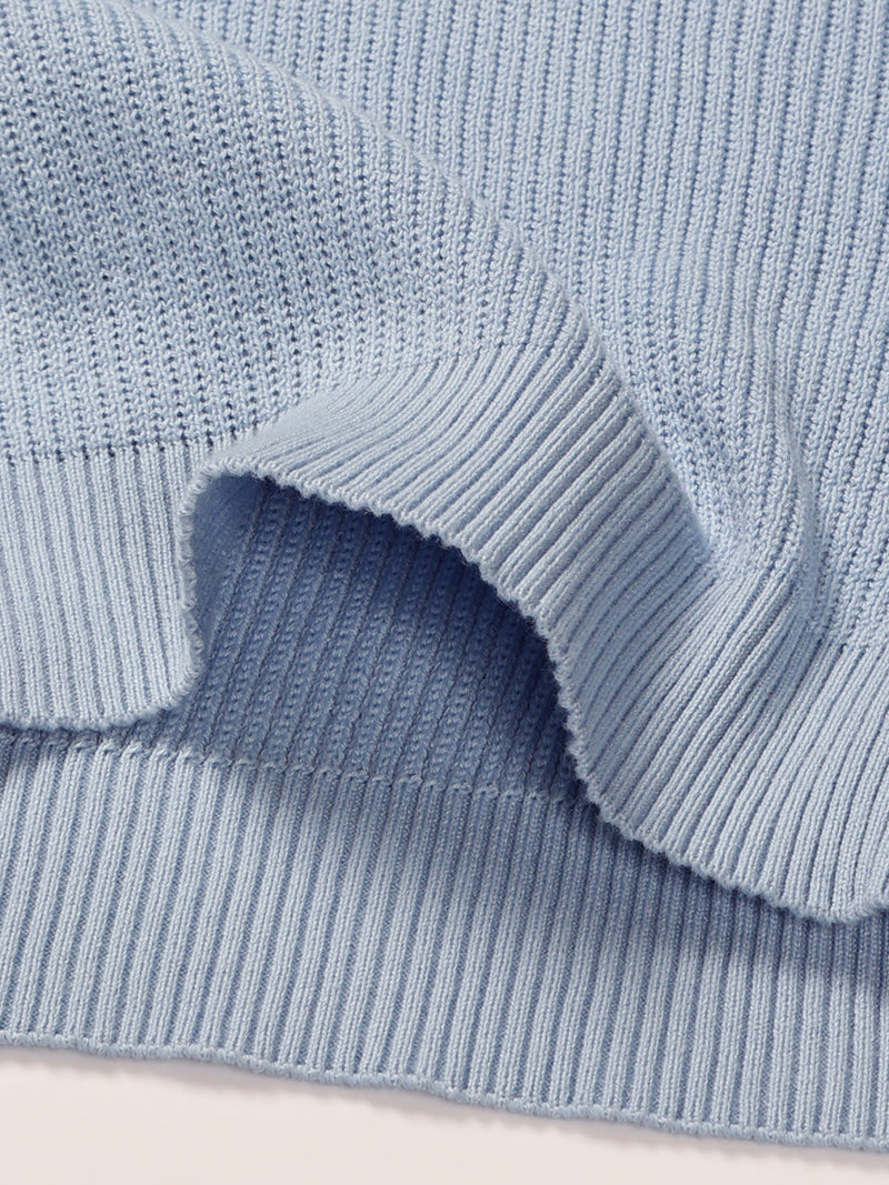 Thomas Scott Men Ribbed Self Design Round Neck Cotton Pullover Ribbed Sweater