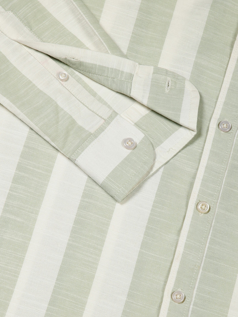 Thomas Scott Men Premium Slim Fit Opaque Striped Casual Shirt