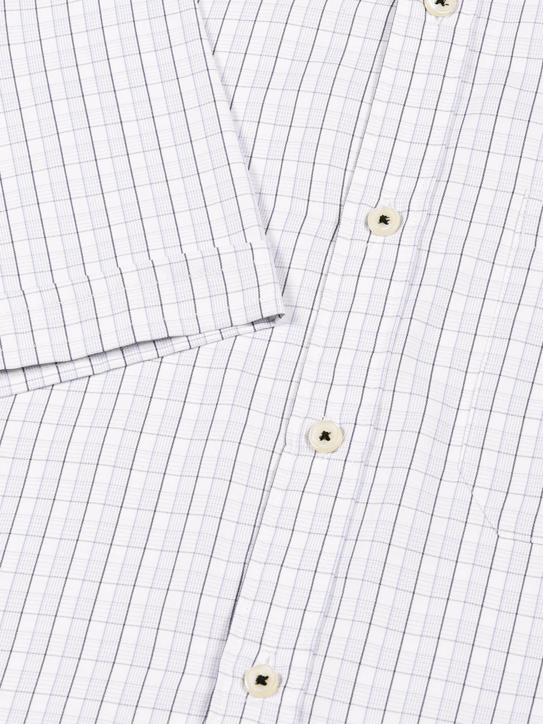 Thomas Scott Men Smart Gingham Checks Opaque Checked Formal Shirt