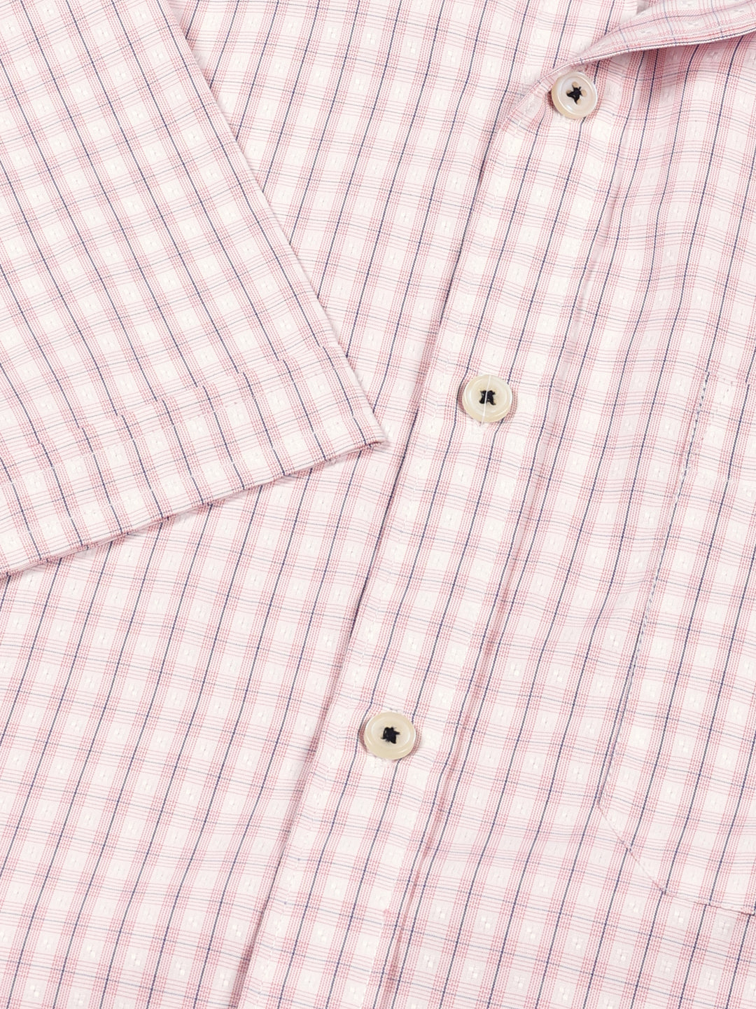 Thomas Scott Men Smart Gingham Checks Opaque Checked Formal Shirt
