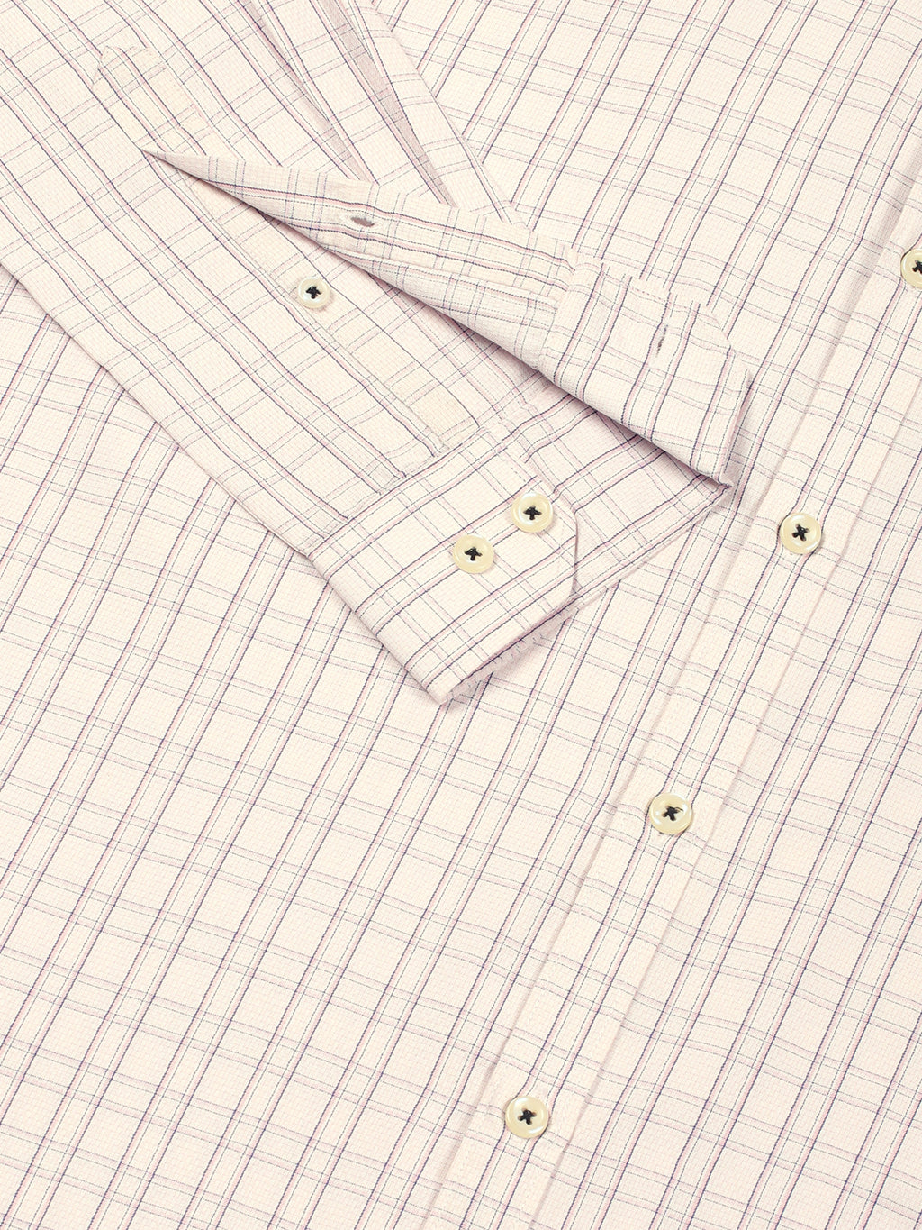 Thomas Scott Men Smart Windowpane Checks Opaque Checked Formal Shirt
