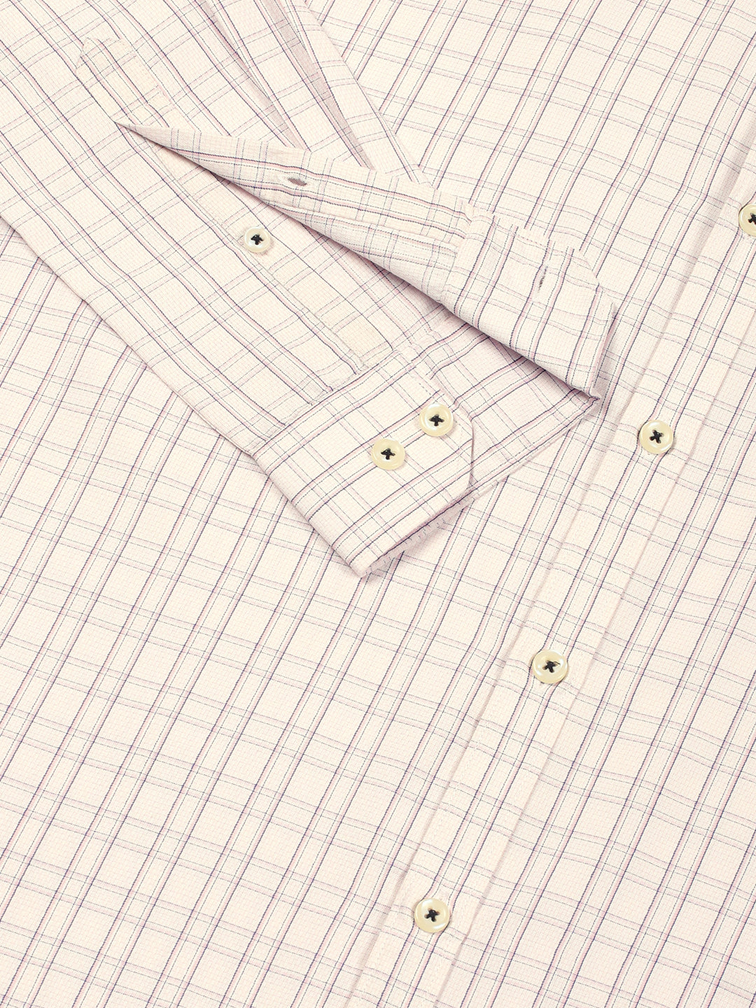 Thomas Scott Men Smart Windowpane Checks Opaque Checked Formal Shirt