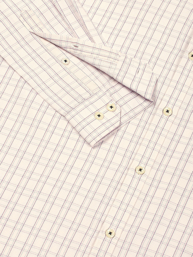 Thomas Scott Men Smart Windowpane Checks Opaque Checked Formal Shirt