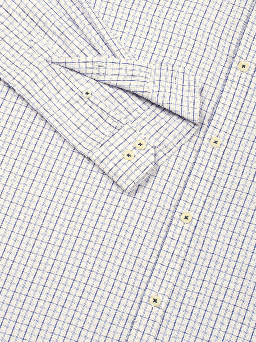 Thomas Scott Men Smart Gingham Checks Opaque Checked Formal Shirt
