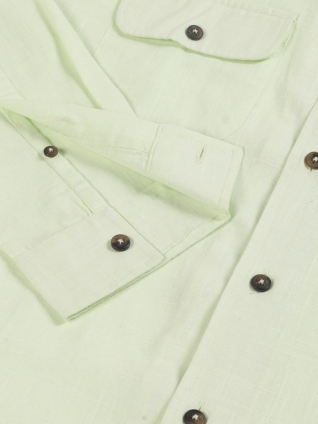 Thomas Scott Men Classic Cuban Collar Cotton Linen Casual Shacket