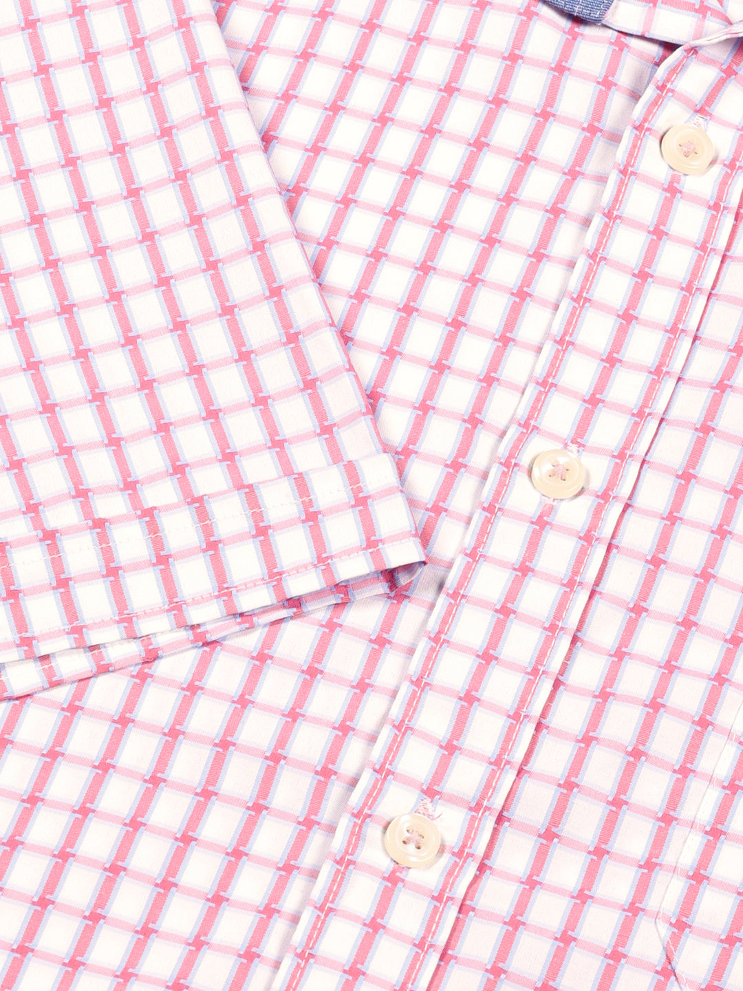 Thomas Scott Men Smart Gingham Checks Opaque Checked Formal Shirt