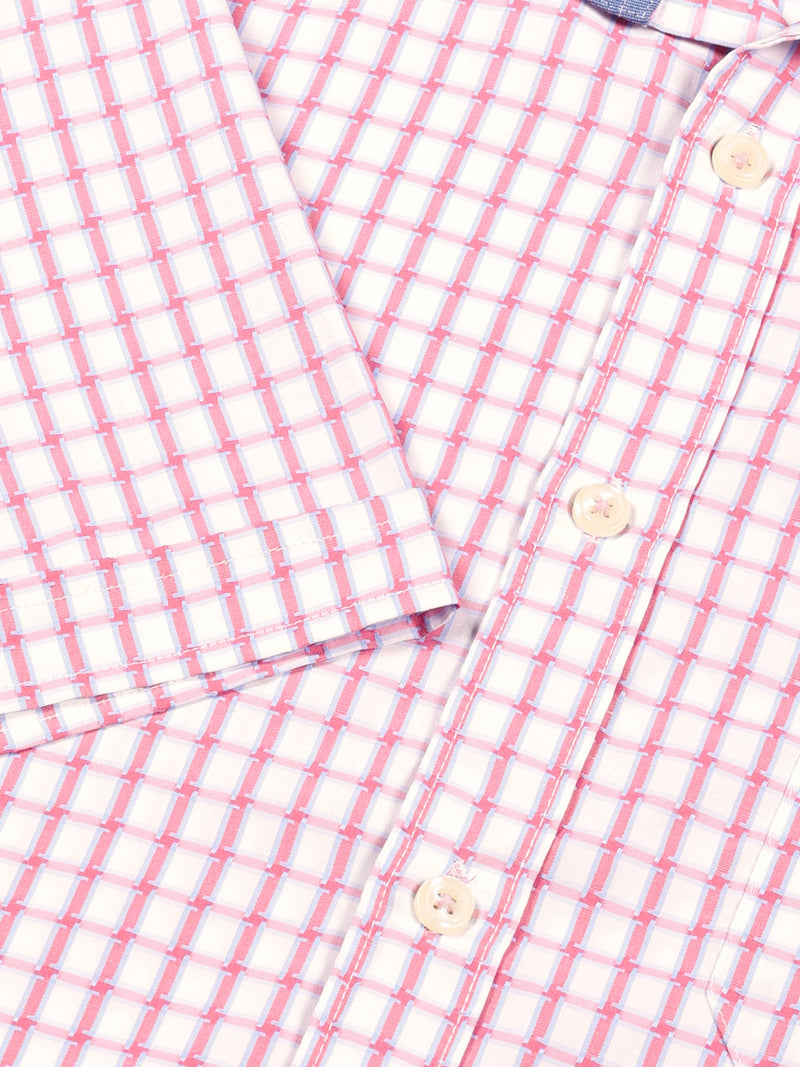 Thomas Scott Men Smart Gingham Checks Opaque Checked Formal Shirt