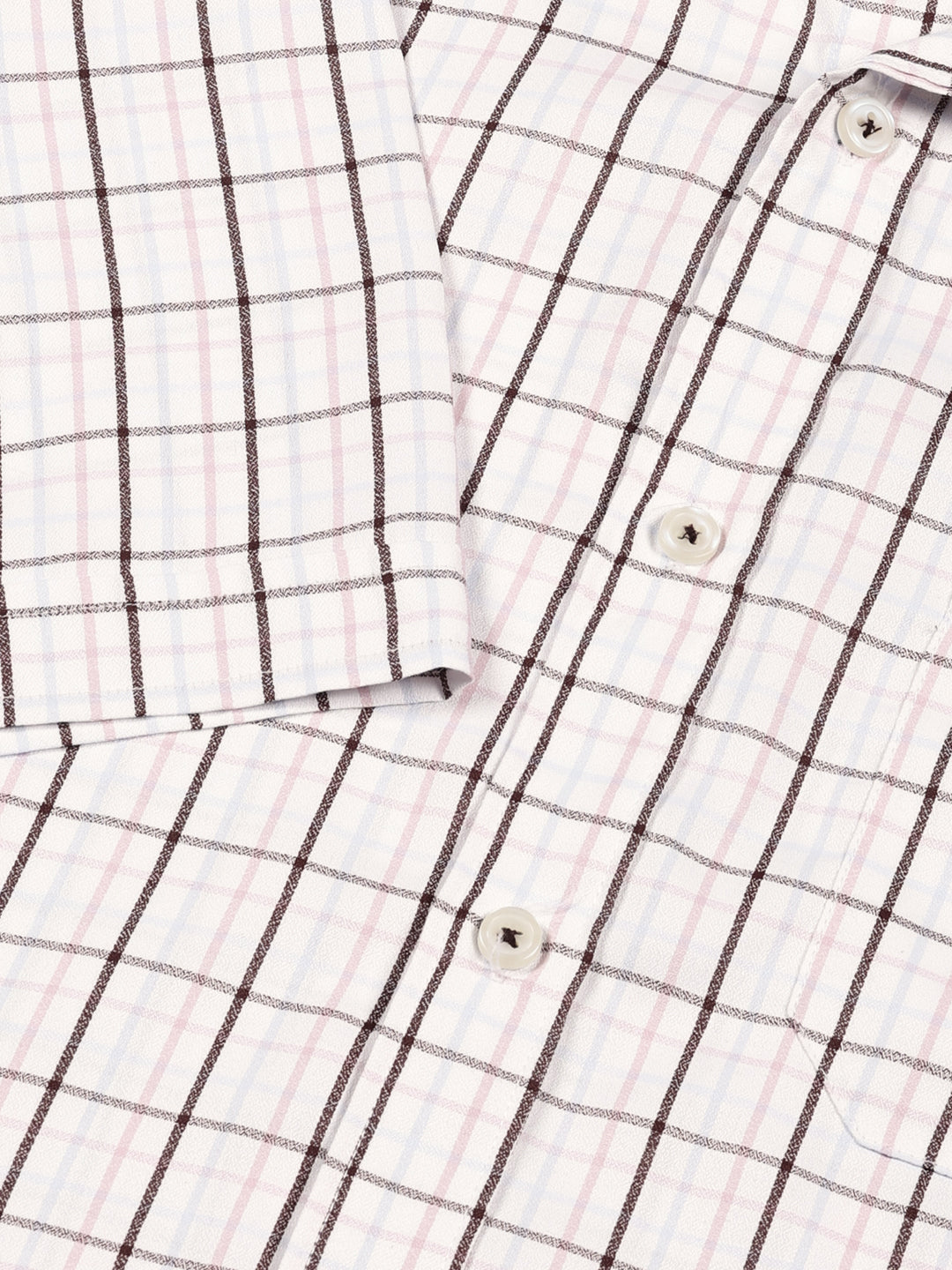 Thomas Scott Men Smart Tartan Checks Opaque Checked Formal Shirt