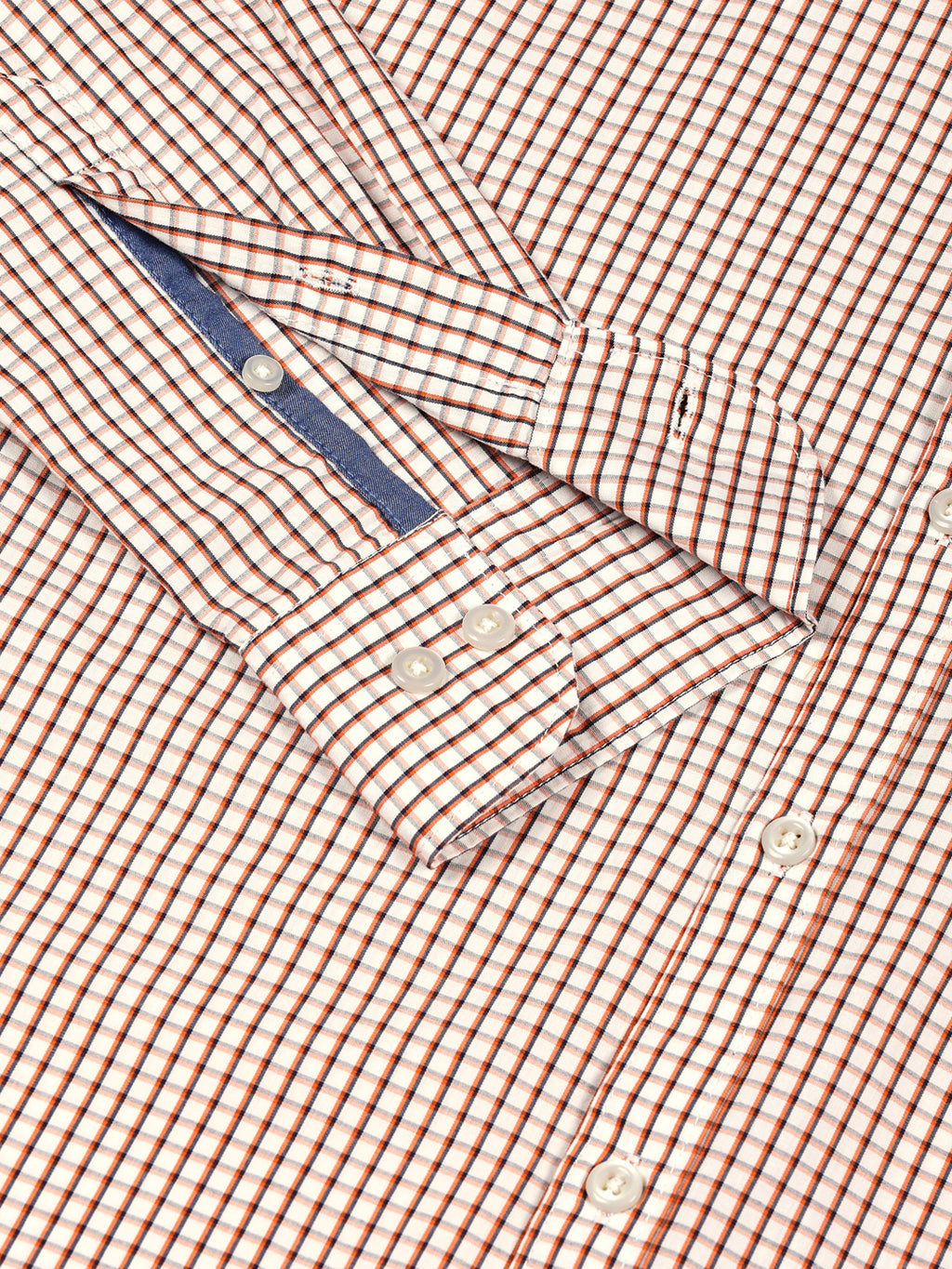 Thomas Scott Men Smart Spread Collar Micro Checked Cotton Slim Fit Casual Shirt