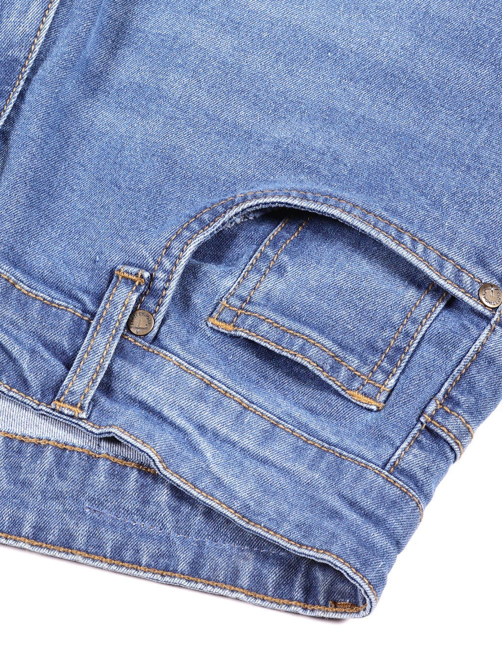Light Indigo Smart Bootcut Light Fade Stretchable Jeans For Men