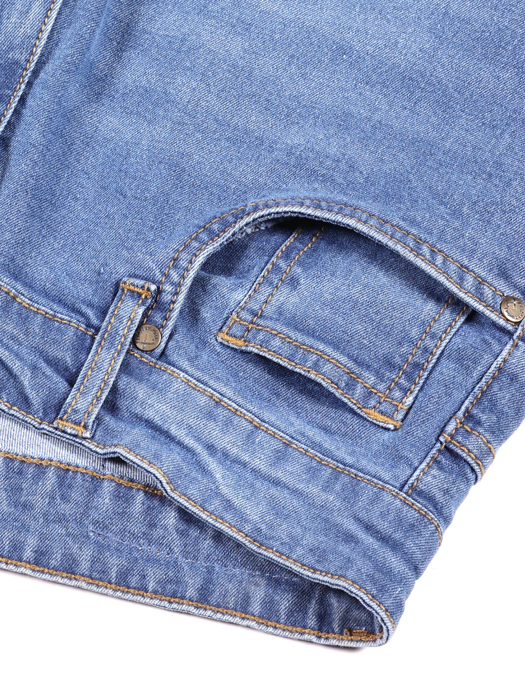 Light Indigo Smart Bootcut Light Fade Stretchable Jeans For Men