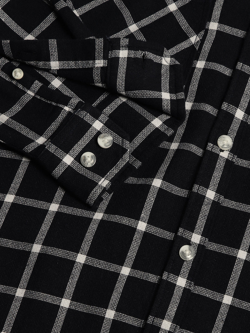 Thomas Scott Men Premium Slim Fit Gingham Checks Opaque Checked Casual Shirt