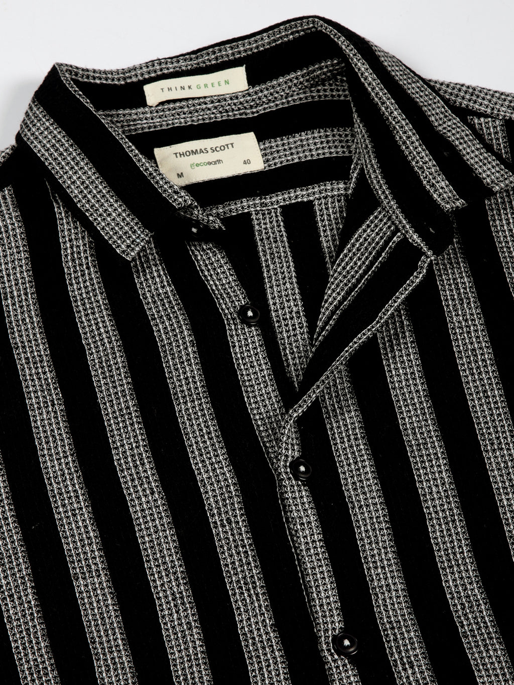 Thomas Scott Men Premium Slim Fit Vertical Striped Casual Shirt