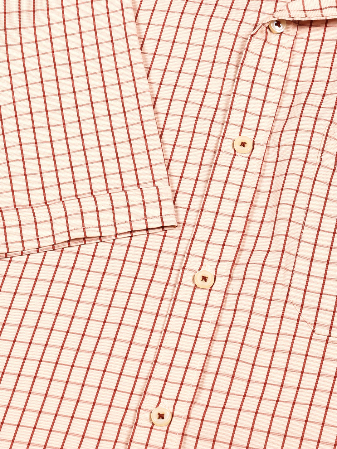 Thomas Scott Men Smart Gingham Checks Opaque Checked Formal Shirt