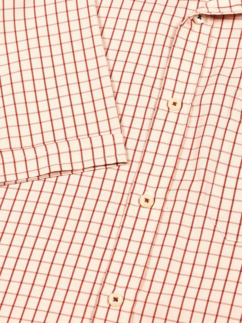 Thomas Scott Men Smart Gingham Checks Opaque Checked Formal Shirt