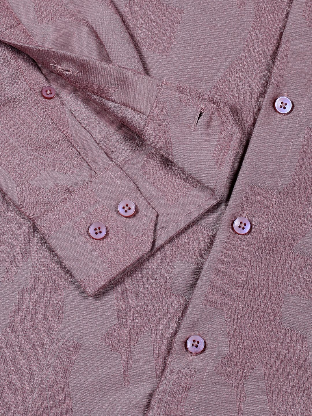 Thomas Scott Men Pink Slim Fit Long Sleeves Solid Self Design Casual Shirt