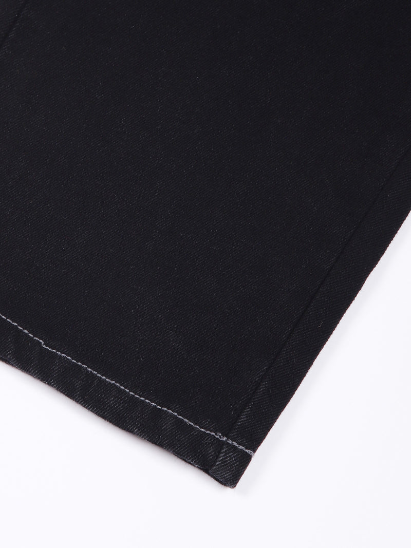 Thomas Scott Men Black Relaxed Fit Cargo Style Cotton Jeans
