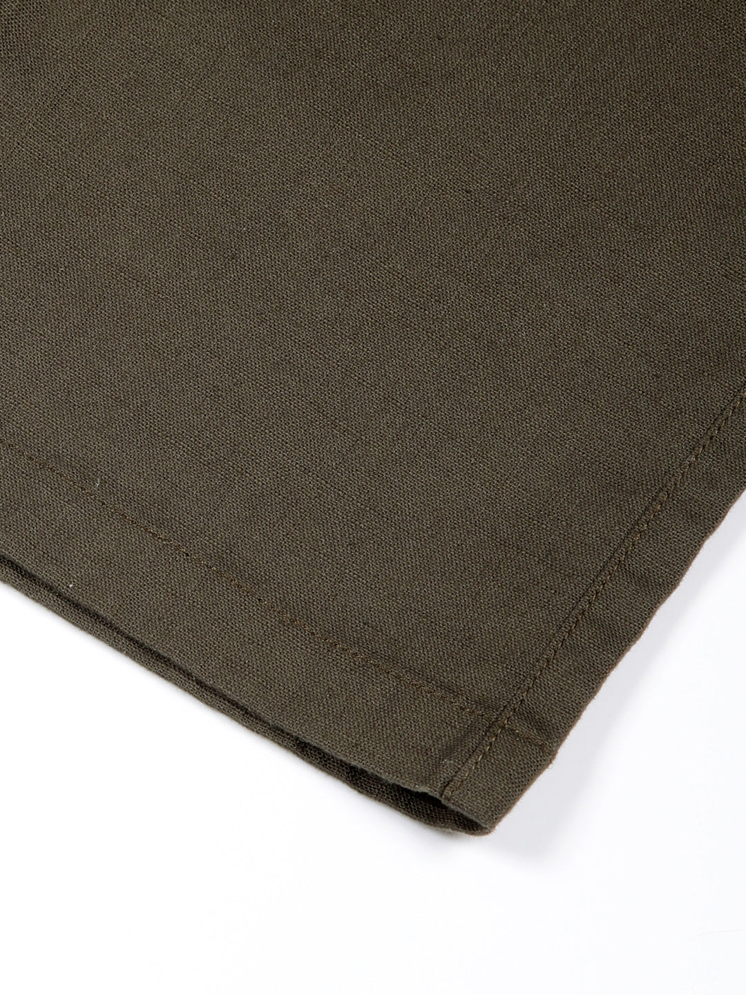 Thomas Scott Men Olive Mid-Rise Straight Fit Cotton Linen Woven Cargos Trouser