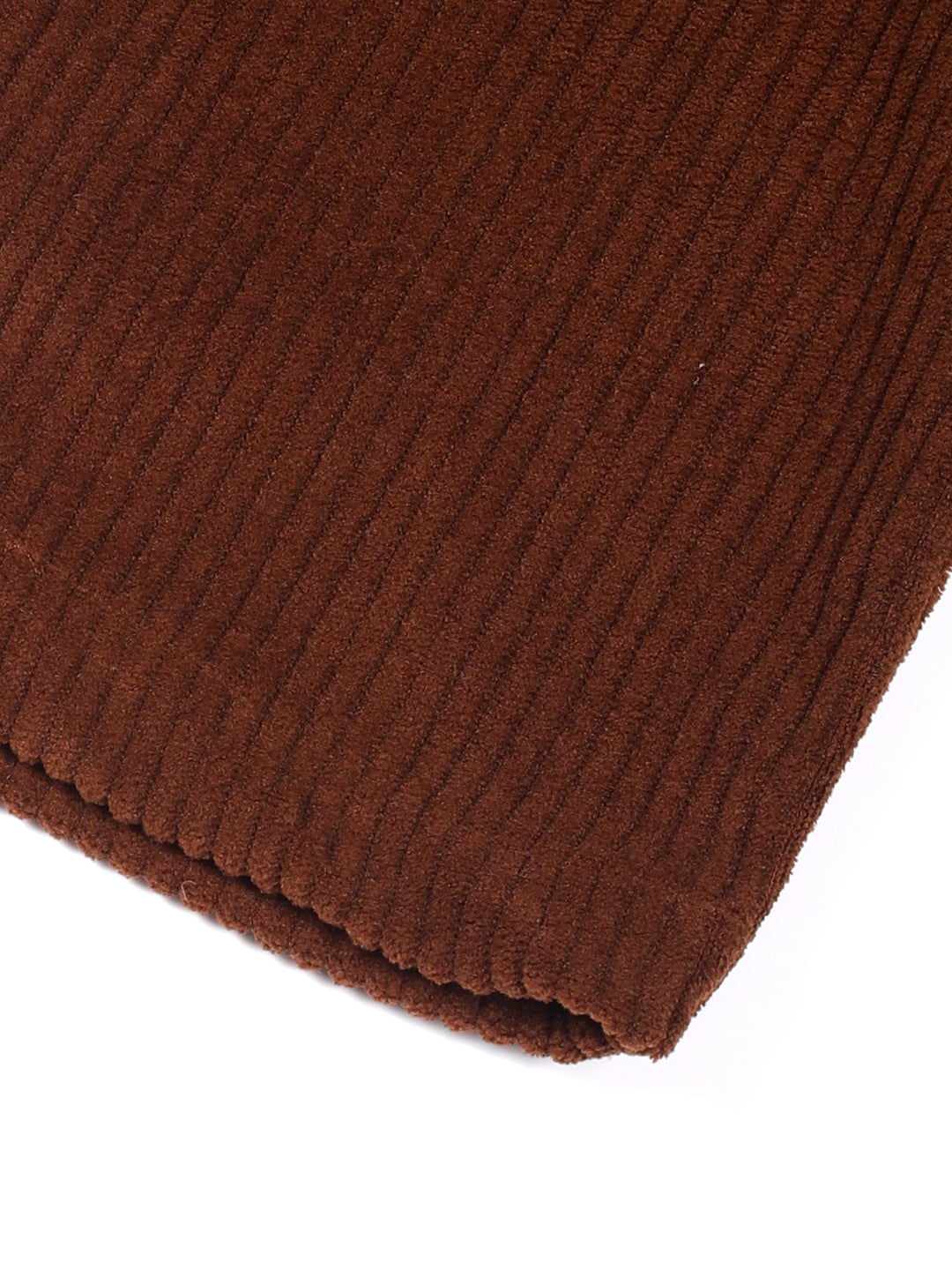 Thomas Scott Men Brown Smart Straight Fit Corduroy Cargo Trouser