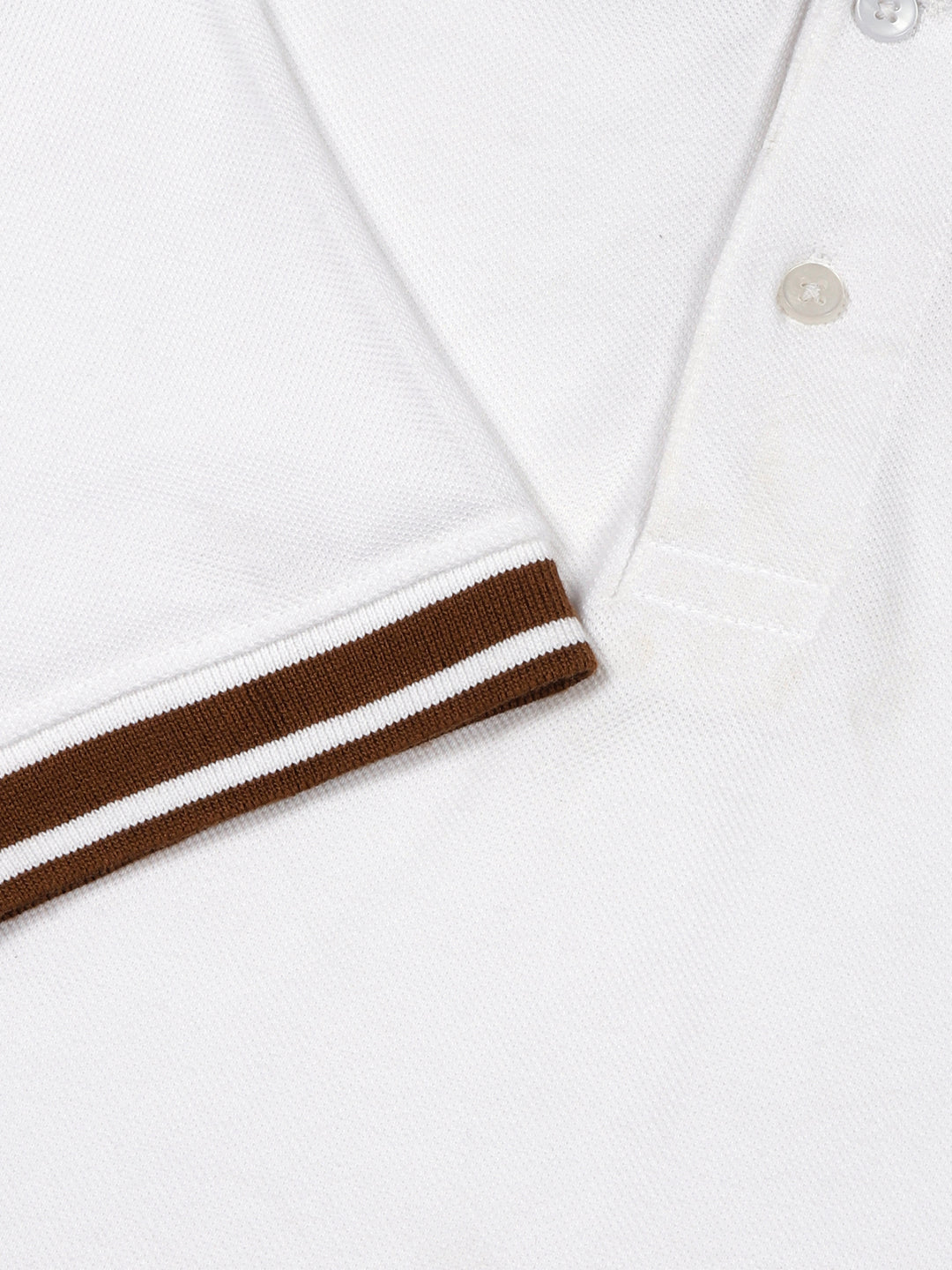 Thomas Scott Men White Solid Polo Collar Cotton T-shirt