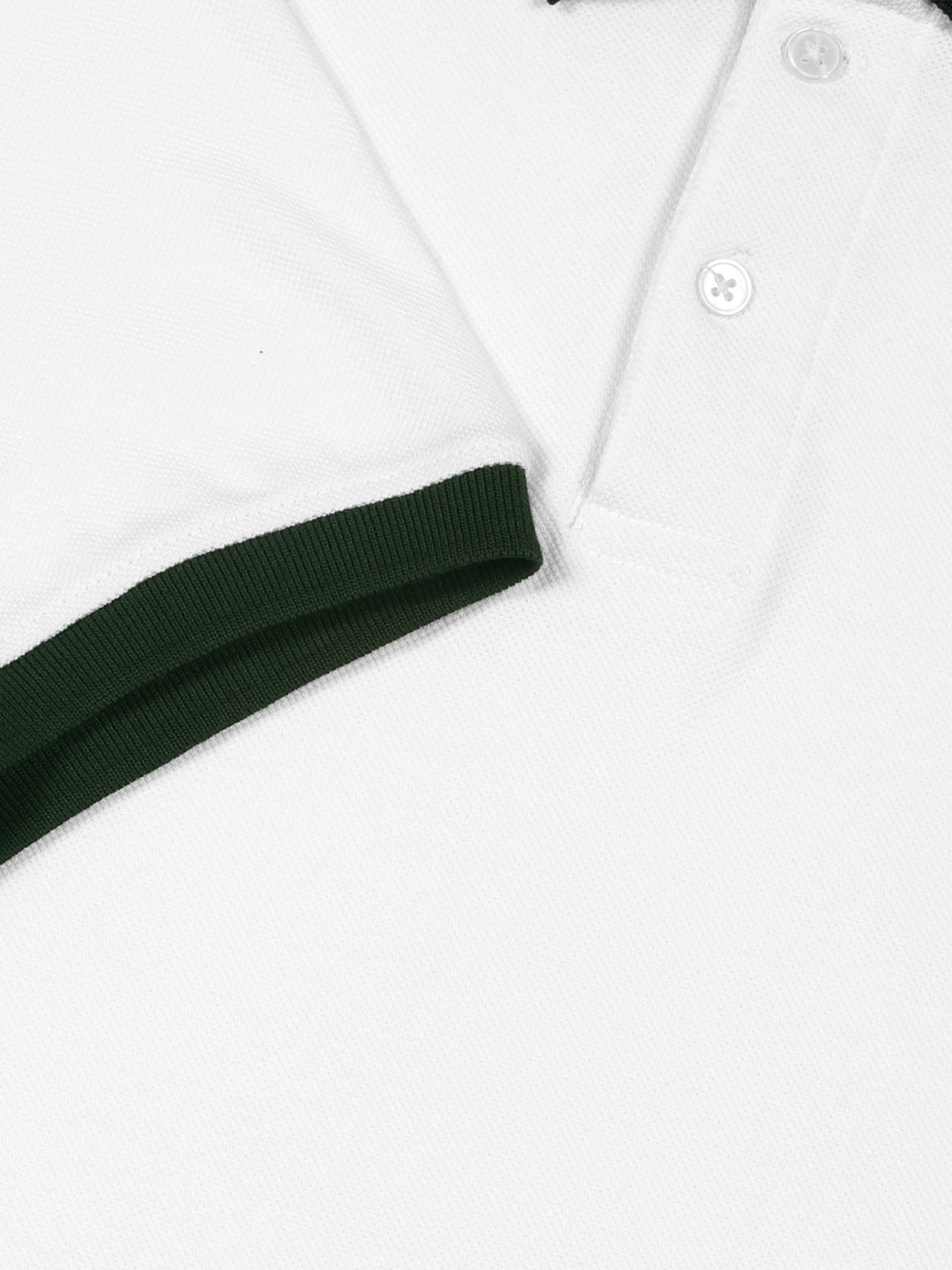 Thomas Scott Men White Polo Collar T-shirt