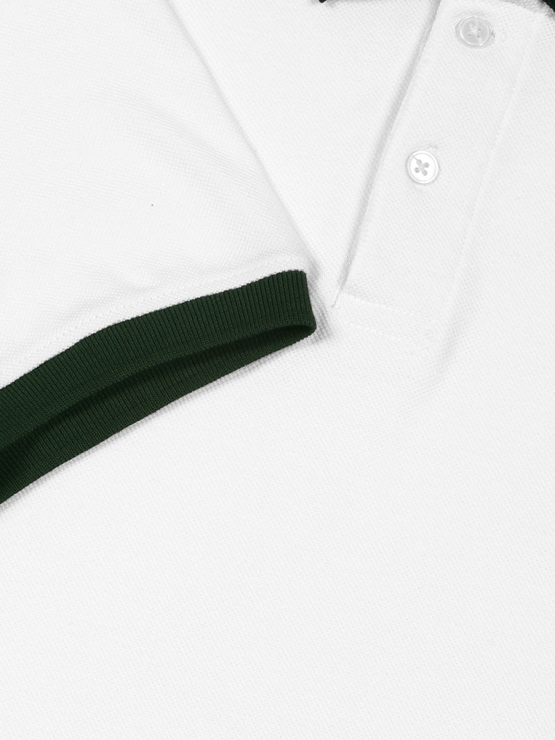 Thomas Scott Men White Polo Collar T-shirt