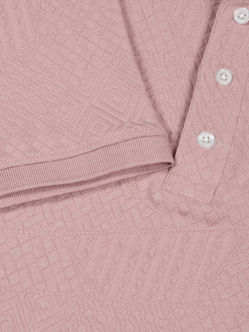 Thomas Scott Men Pink Polo Collar Pockets T-shirt