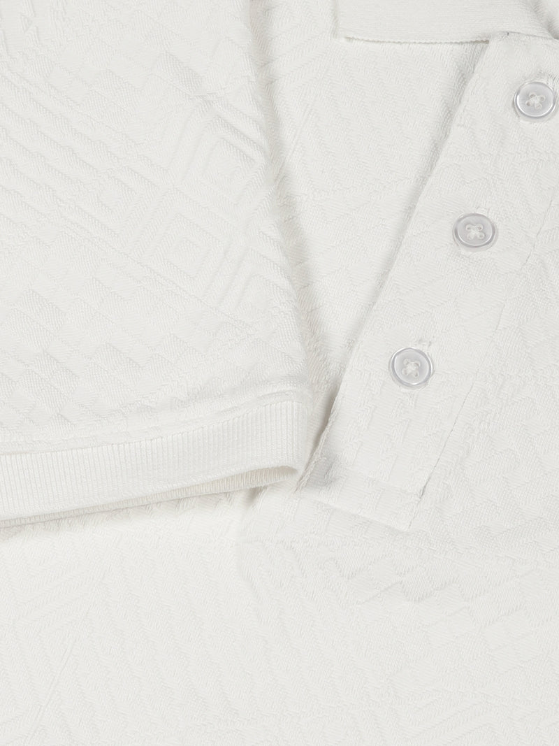Thomas Scott Men White Polo Collar Pockets T-shirt