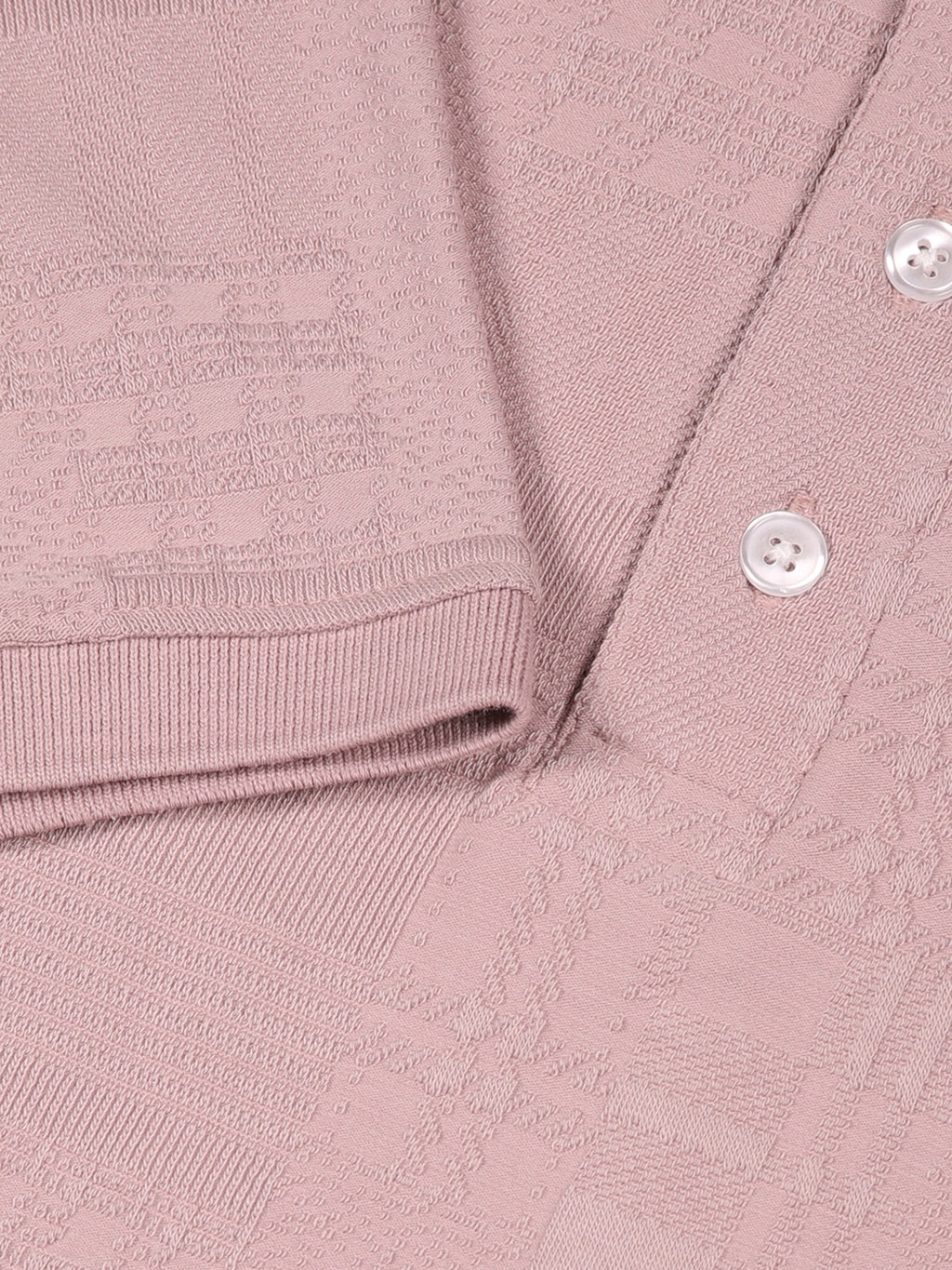 Thomas Scott Men Pink Textured Polo Collar Regular Fit T-shirt