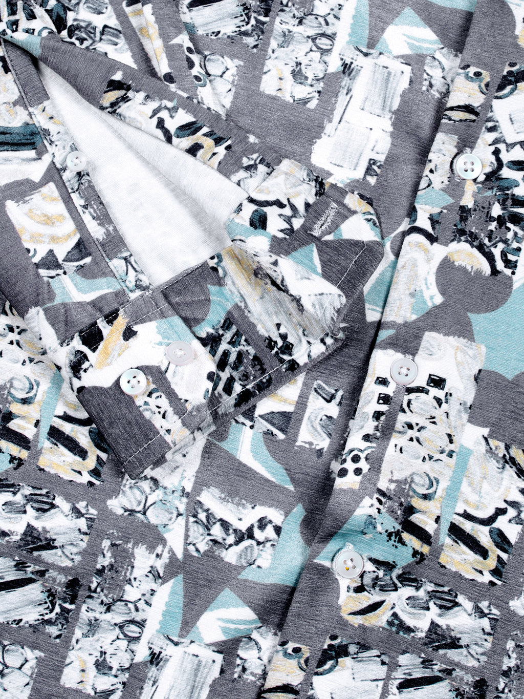 Thomas Scott Men Grey Slim Fit Long Sleeves Abstract Printed Casual Shirt