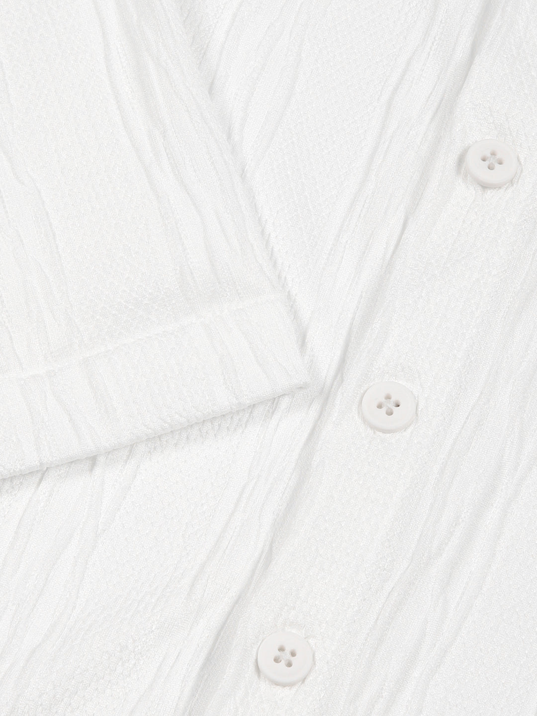 Thomas Scott Men White Oversized Textured Knitted Casual Shirt