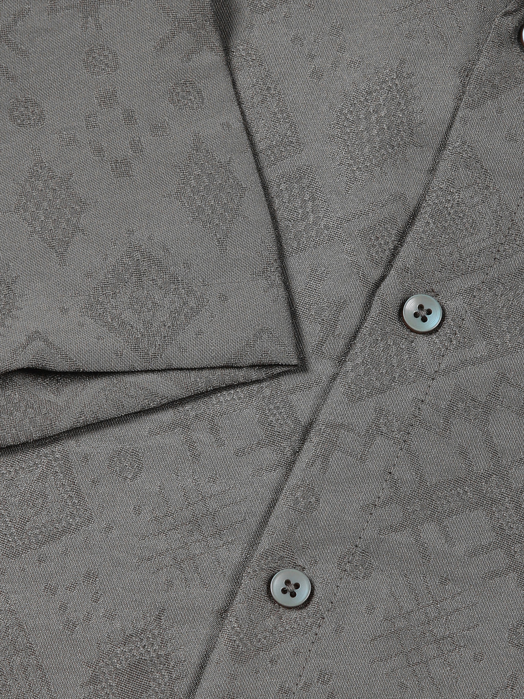 Thomas Scott Men Olive Slim Fit Geometric Print Casual Shirt