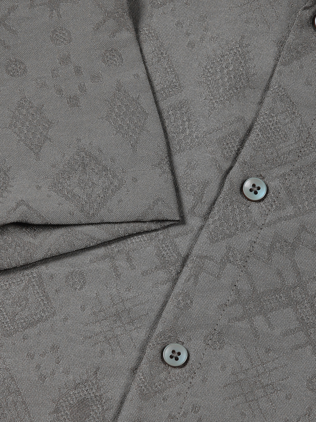 Thomas Scott Men Olive Slim Fit Geometric Print Casual Shirt