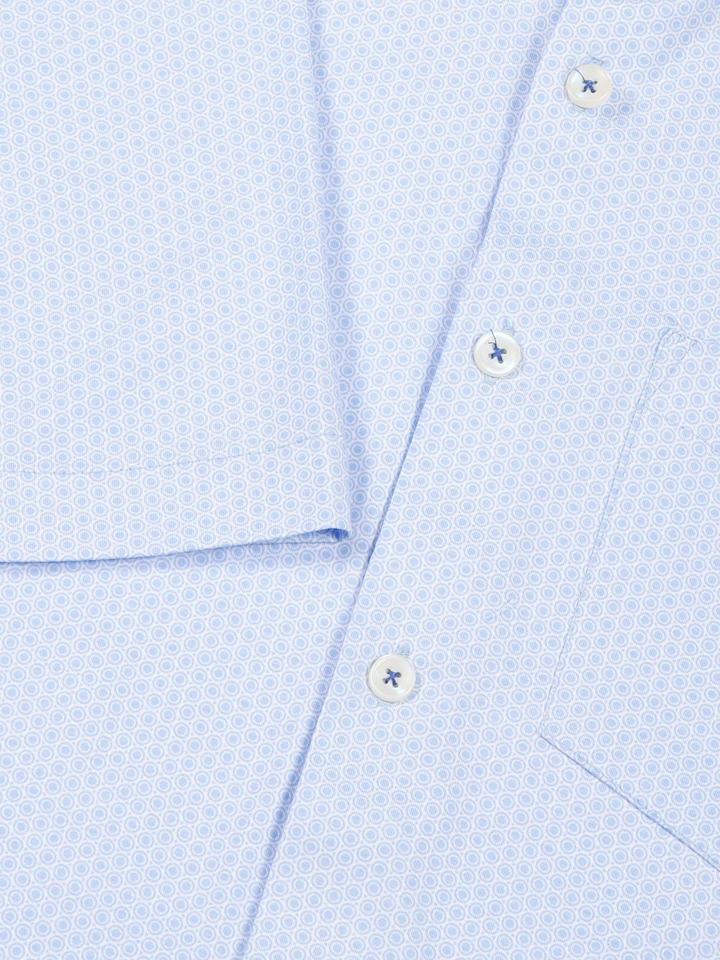 Thomas Scott Men SkyBlue Slim Fit Micro Ditsy Printed Knit Shirt