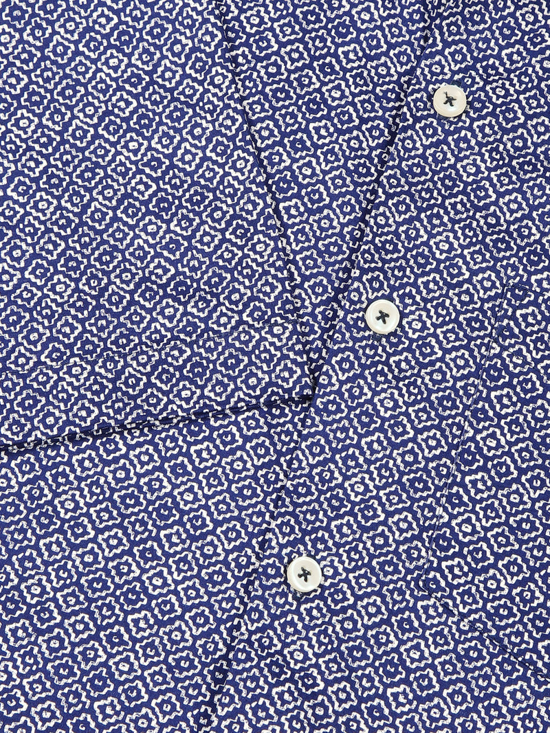 Thomas Scott Men Navy Slim Fit Abstract Printed Knit Shirt