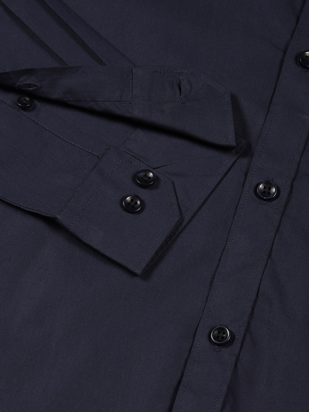 Thomas Scott Men NavyBlue Slim Fit Solid Cotton Formal Shirt