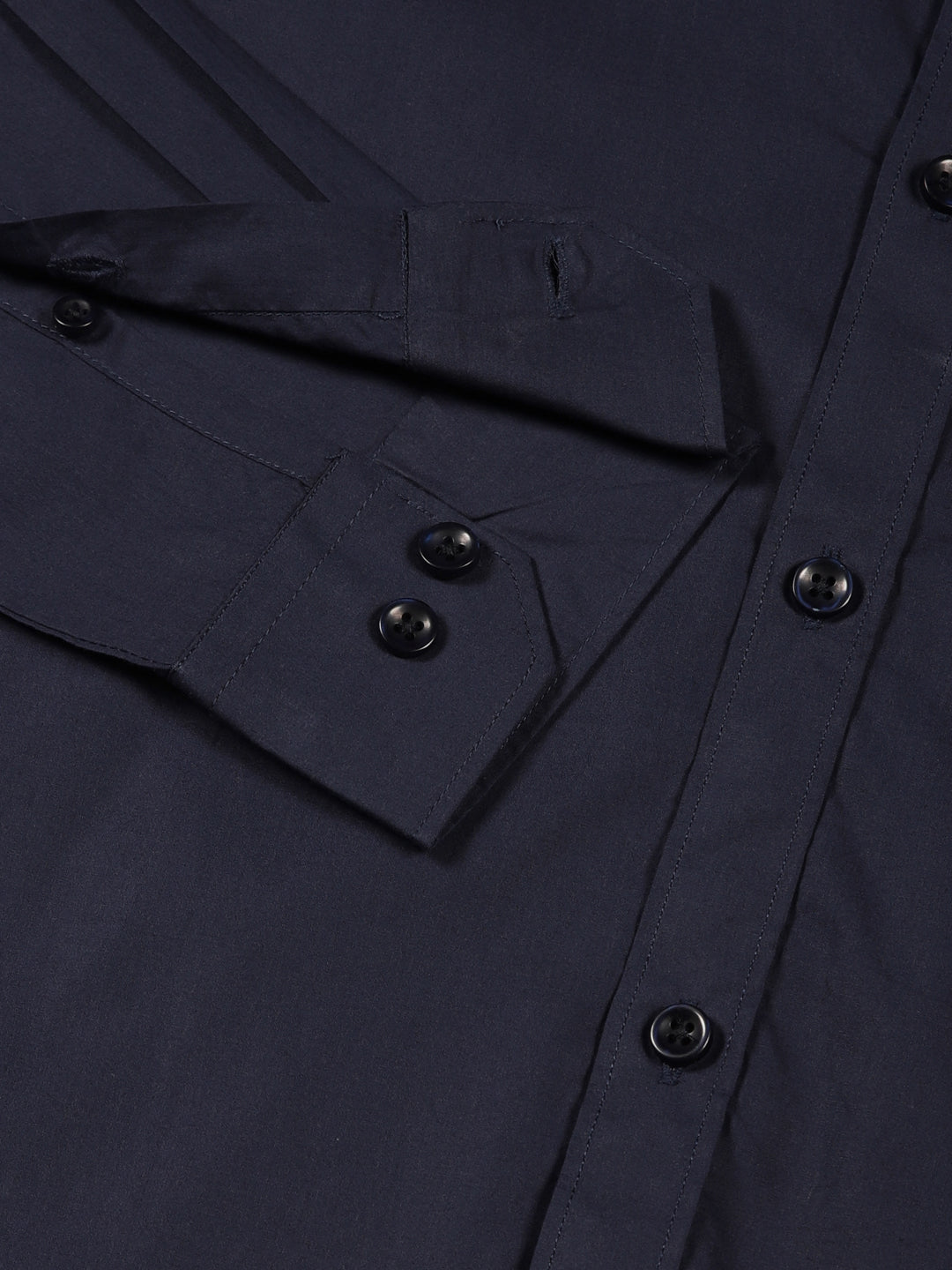 Thomas Scott Men NavyBlue Slim Fit Solid Cotton Formal Shirt