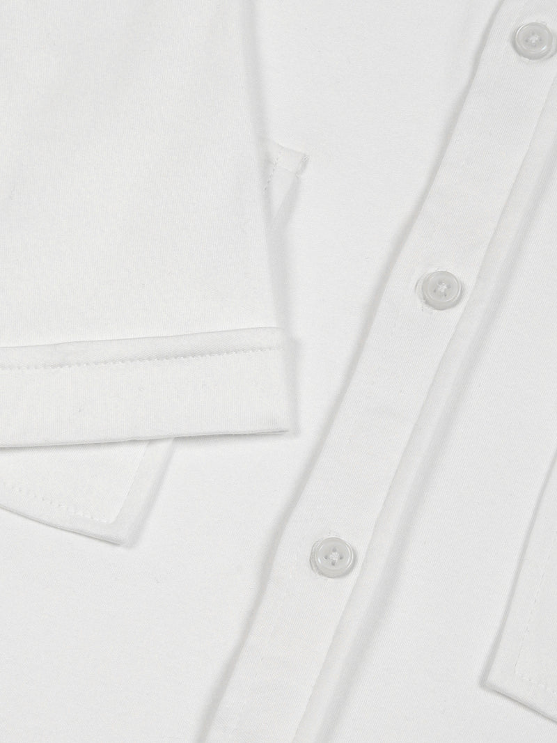 Thomas Scott Men White Slim Fit Solid Casual Shirt